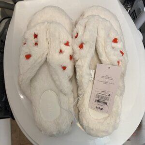 Women's size L 9 - 10 Valentine Faux Fur Sandal Slippers NWT Auden